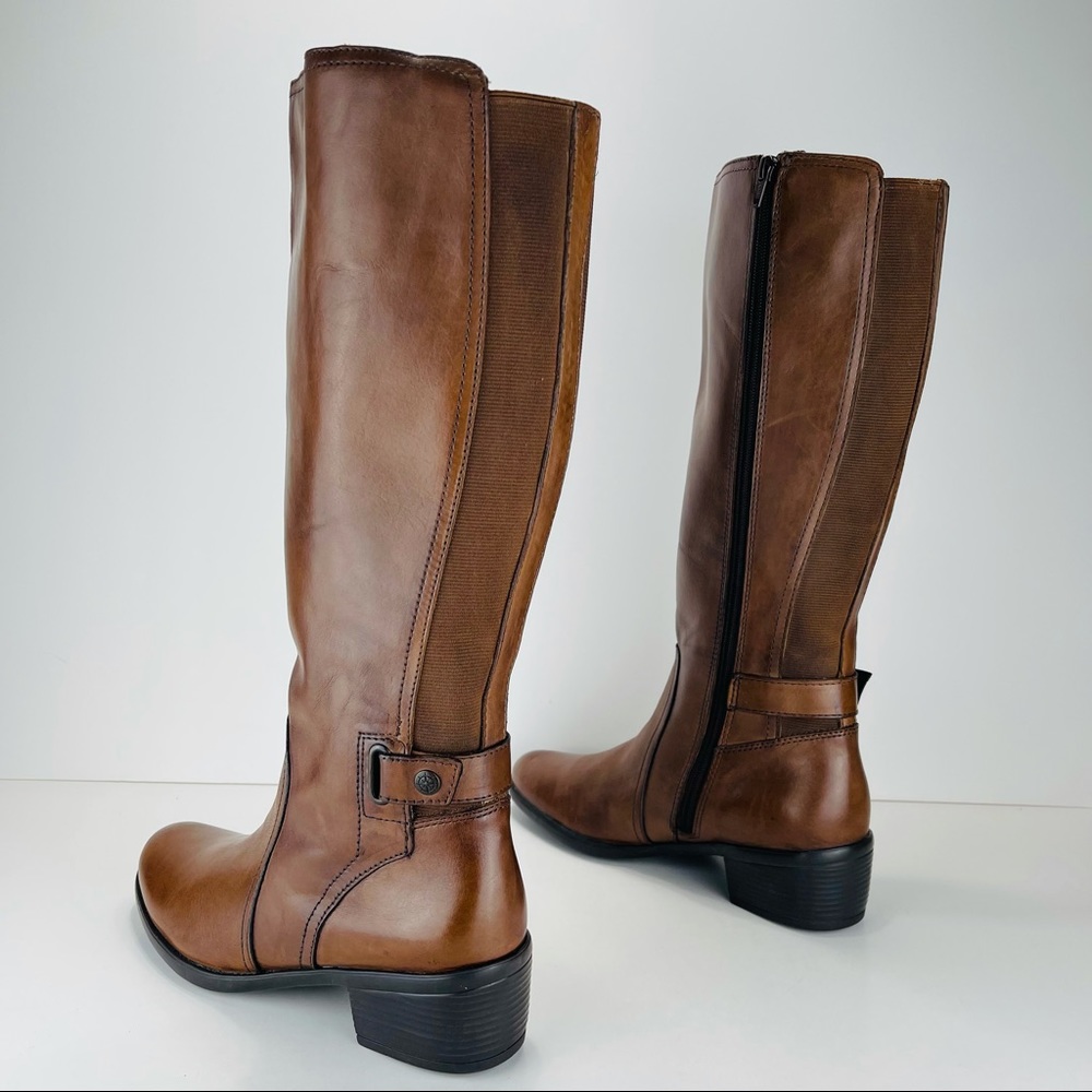 📌SOLD📌 BUSSOLA STYLE ANTWERPEN TAN LEATHER TALL BOOTS - Picture 4 of 16